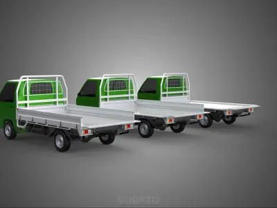 COLLECTION BAKKIE UTE 3 WAY WIDE DECK DROP SIDE BED PICKUP TRUCK 3D model