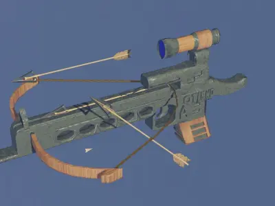 zombie crossbow and pistol arrow Low-poly 3D model