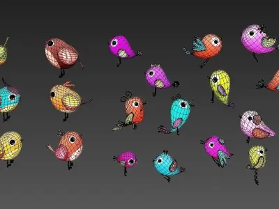 Cartoon Bird  Low-poly 3D model