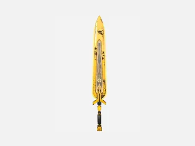 SciFi Sword B08 Yellow - Sci Fi Weapon Design Low-poly 3D model