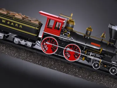 The General 4-4-0 Steam Locomotive 3D model