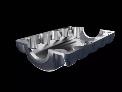 V6 Engine Oil Pan Dimension Accurate 3D Model Low-poly 3D model