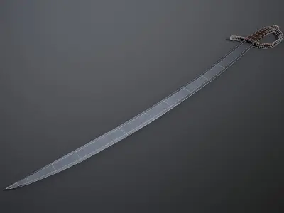 Saber sword Low-poly 3D model