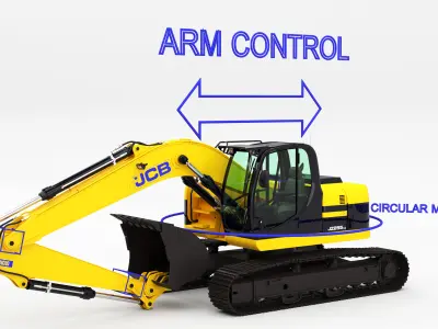 Excavator  JCB-JZ255 Rigged 3d model high detailed 3D model