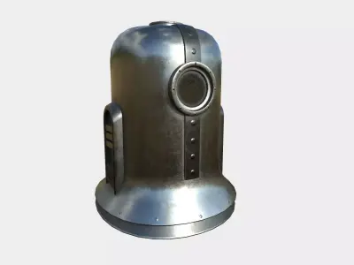 Old Diving Helmet C07 Steel - Character Design Fashion Low-poly 3D model