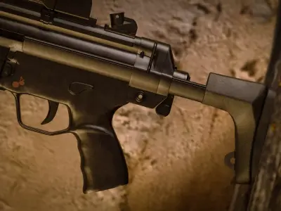 MP5 SMG 3D model Low-poly 3D model