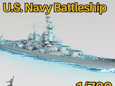 USS Ohio US Navy Battleship 3D print model