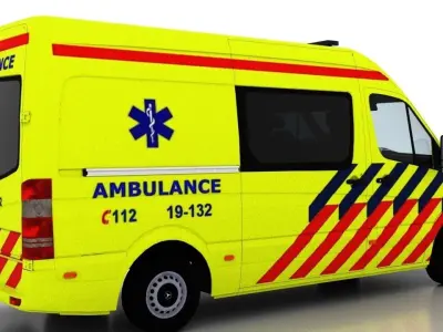 Mercedes Benz Sprinter L2H2 2009 Netherlands Ambulance 3D model