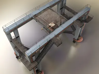 Gantry Crane Low-poly 3D model