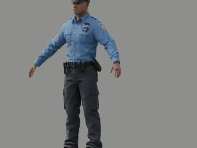 Police Man Low-poly 3D model