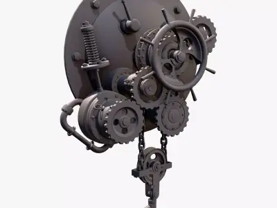 Mounted Chain Lift with Hook M1 3D model