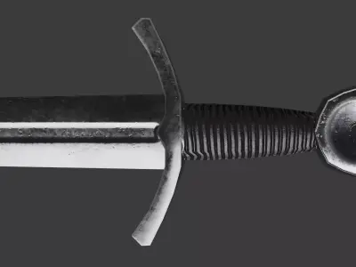 low poly Western European Italy 1450 Sword New Used Rust Low-poly 3D model