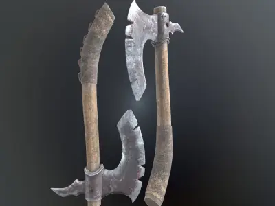 3d rusty axe Low-poly 3D model