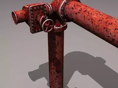 Rusty Red Valve 3D model