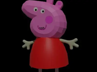 Cartoon character for game Low-poly 3D model