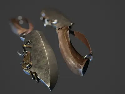 Butcher knife ready for gamedev Low-poly 3D model