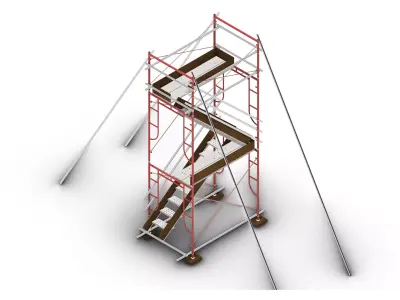 Industrial Scaffolding A Frame Stair Tower Access Platform 3D model