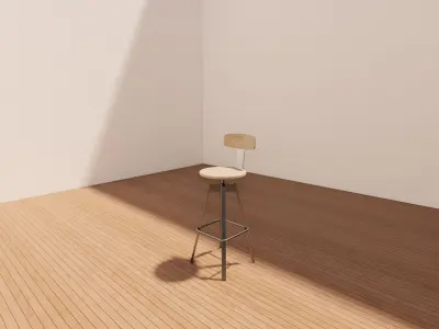 Industrial High Chair - Vintage Loft Style Bar Stool  3D model