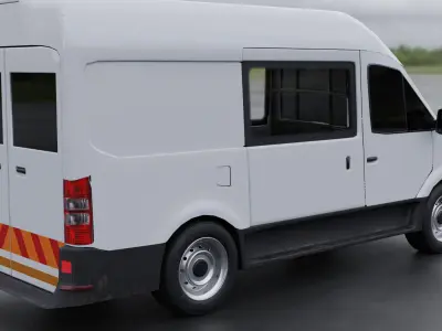 van car Free low-poly 3D model