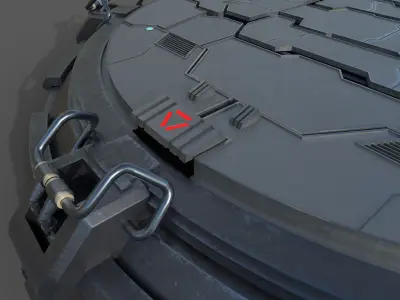 Futuristic podium Low-poly 3D model