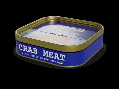 Frozen seafood Crab Meat Low-poly 3D model