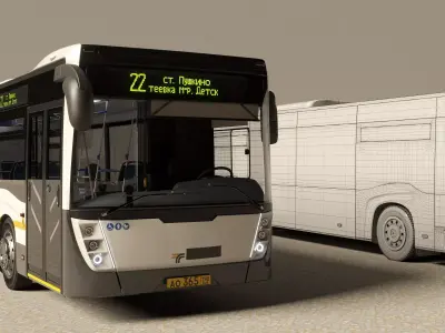City Bus with interior 3D model purchase