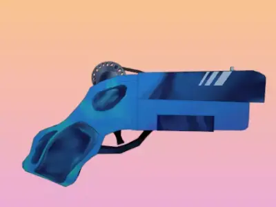 Blue Grapple Gun Low-poly 3D model