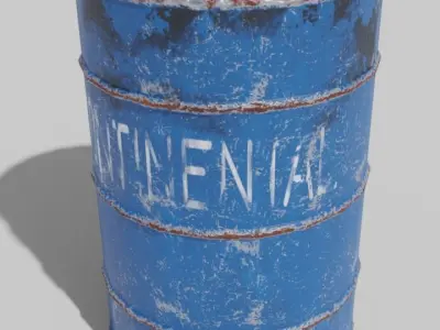 Oil Barrel Low-poly 3D model 13