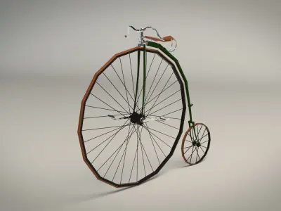 Low Poly Antique Bike Low-poly 3D model