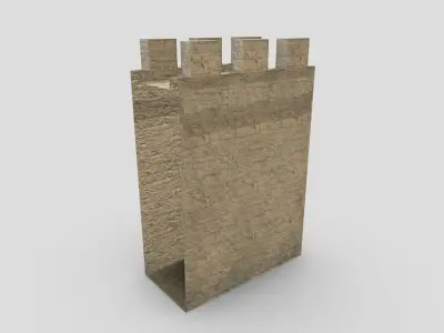 Medieval Castle Module 02 Low Poly PBR Realisitc Low-poly 3D model