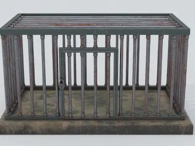 Old Cage PBR Low-poly 3D model