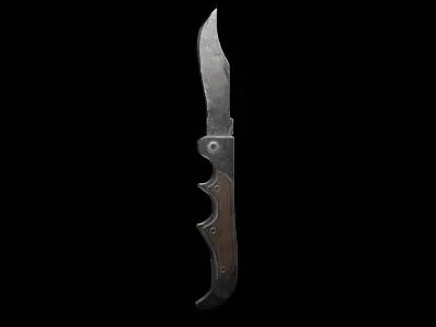Worned Folding Pocket Knife Low-poly 3D model