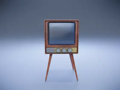 Old tube TV Low-poly 3D model