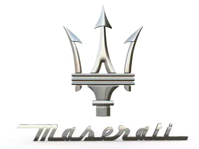 maserati logo 3D model by 3dlogoman