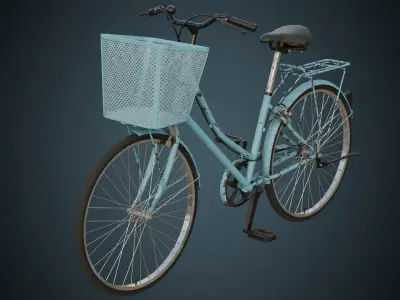 Bicycle 1B Low-poly 3D model