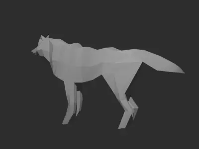 Low poly wolf model 3D model