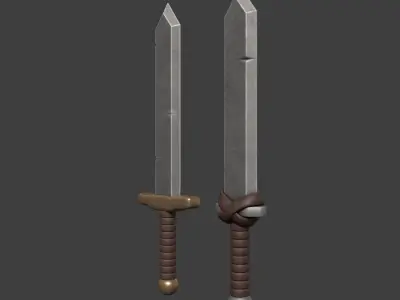 Stylized Sword Low-poly 3D model 9