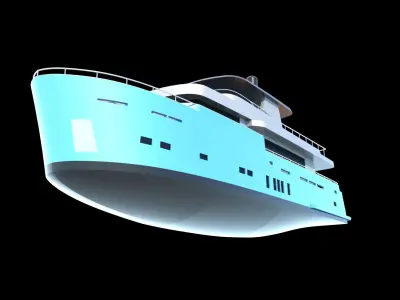 25 Meter Dutch Trawler Exterior Model 3D model