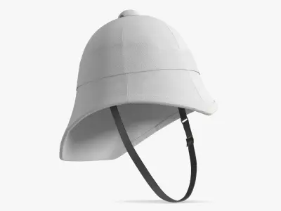 British Colonial Pith Helmet White 3D model