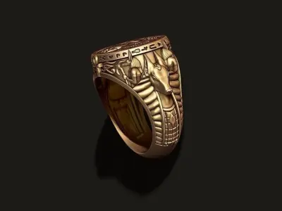 Horus Anubis ring 3D print model