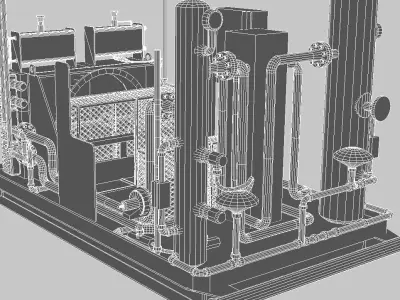 Industrial Compressor Skid 3D model