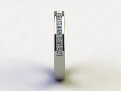 10094 wedding ring gold with diamonds 3D print model
