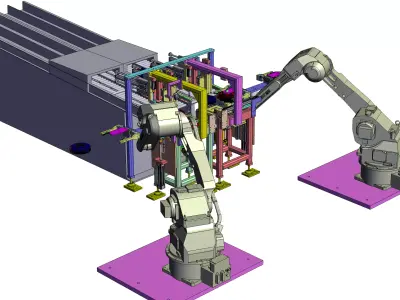 Robotic Automated Assembly Line 3D model