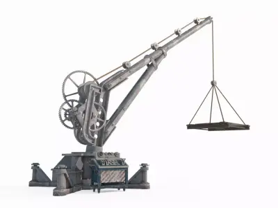 Old style crane 3D model