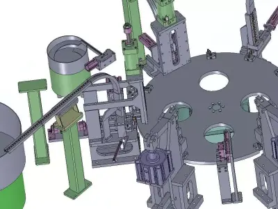 3D CAD Model Automatic Hydraulic Hinge Assembly Line 3D model