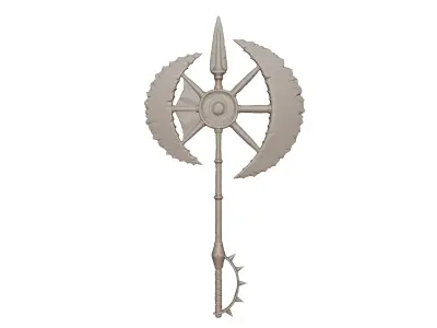 Stylized Water Axe High Poly 3D model
