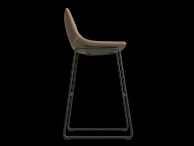Vintage Pu Leather Barstool 3D model
