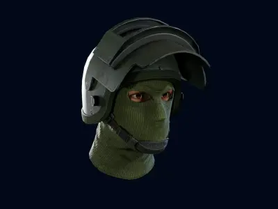 Heavy helmet K6-3 Low-poly 3D model