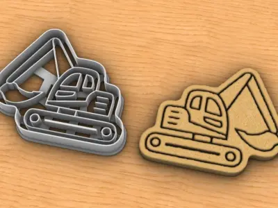 Excavator cookie cutter 3D print model