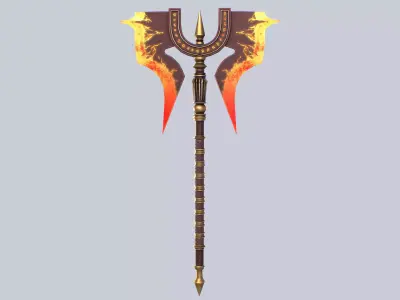 Ember axe Low-poly 3D model